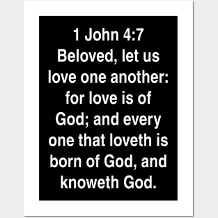 1 John 4:7  King James Version (KJV) Bible Verse Typography Posters and Art